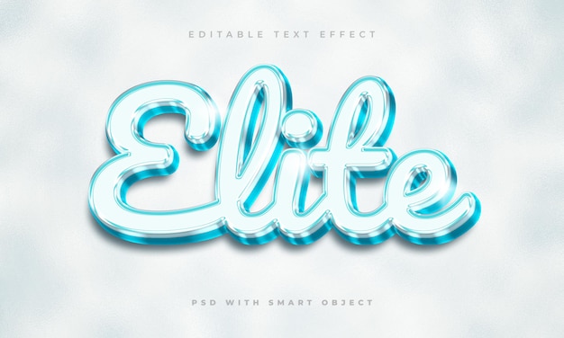 Elite blue chrome editable text effect template