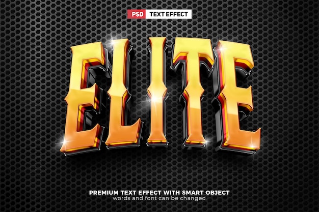 PSD elite team 3d editable text effect