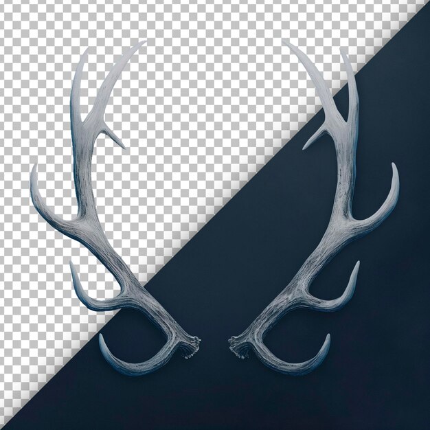 PSD elk antlers on transparent background detail