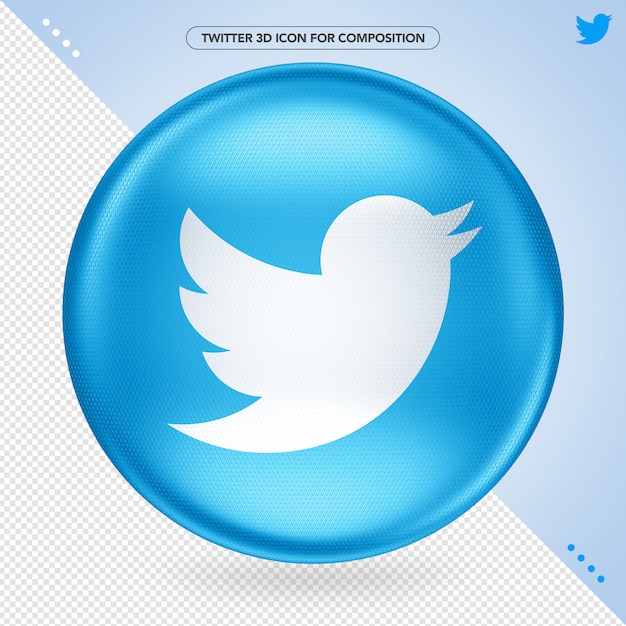 Logo twitter celeste 3d ellisse