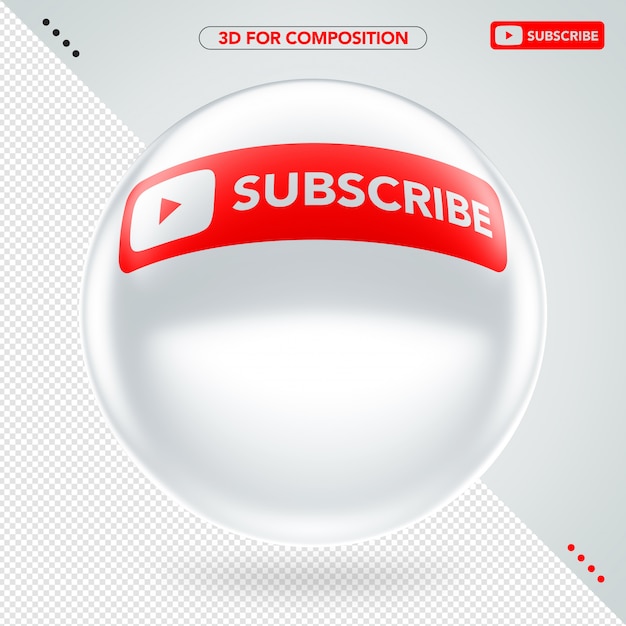 PSD ellipse 3d side white youtube subscribe