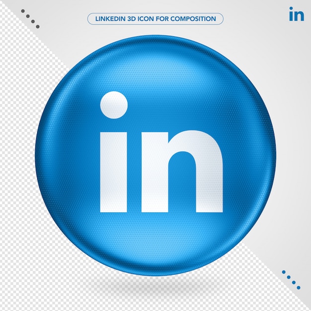 Ellipse blue 3d icon linkedin logo