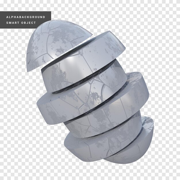 PSD ellipsoid abstract geometric shape 3d render