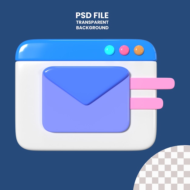 PSD 이메일 3d 일러스트레이션 아이콘