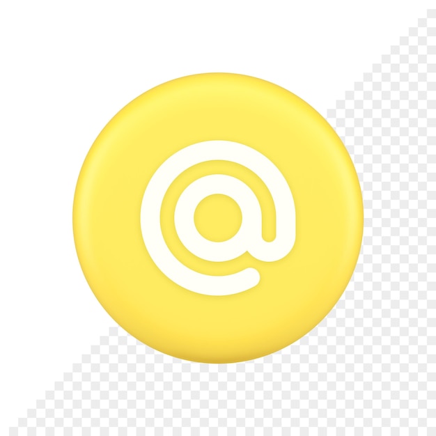 Email address digital symbol button internet chatting cyberspace communication 3d icon