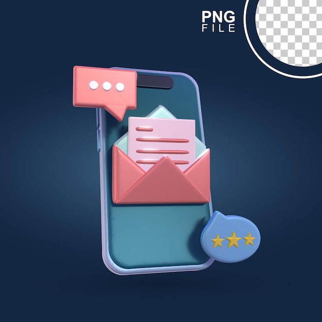 Email Alert on 3D Mobile Phone