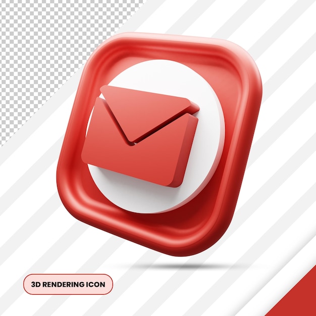 PSD icona di rendering 3d di posta elettronica e busta