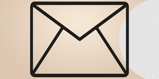 Email envelope outline icon png on transparent background