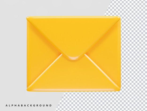 PSD email icon 3d element illustration