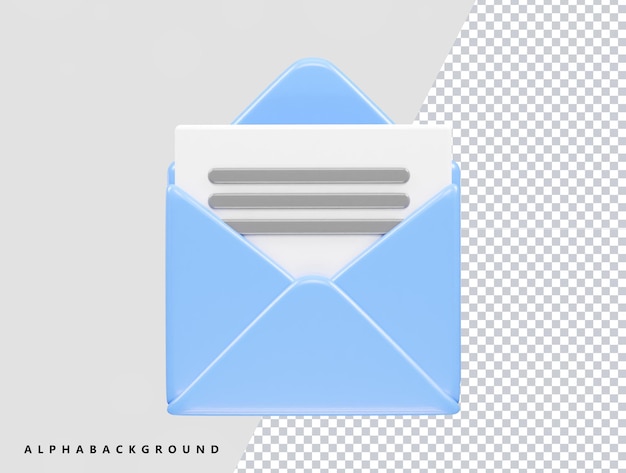 PSD icona e-mail illustrazione elemento 3d