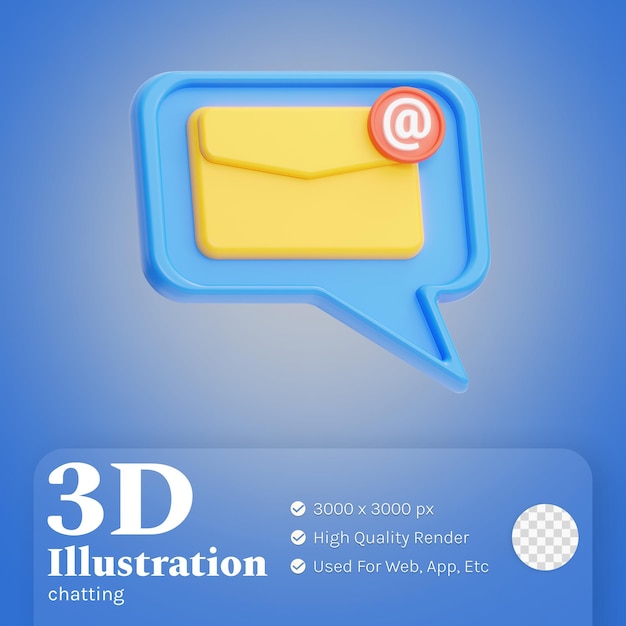 PSD email illustration 3d