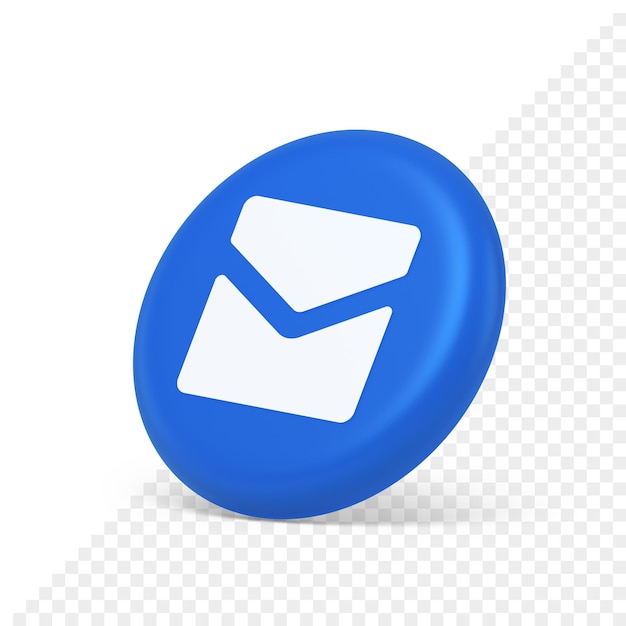 PSD email letter incoming message closed envelope mobile application button 3d isometric realistic icon