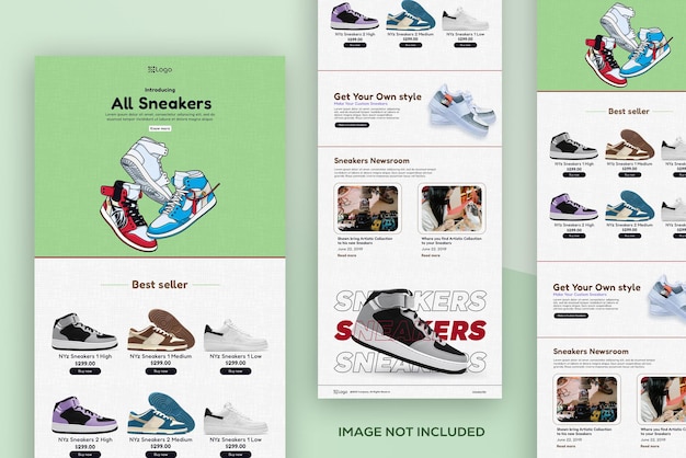 PSD email newsletter template psd corporate business or sneakers newsletter