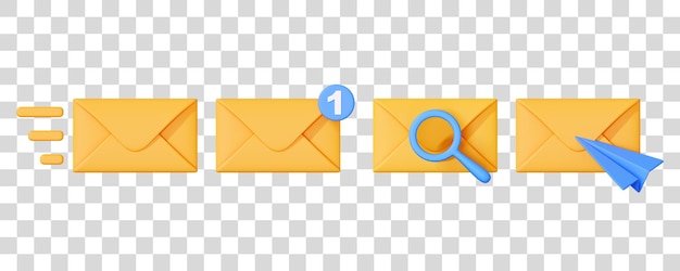 Email Notification and Message Sending Icons Set