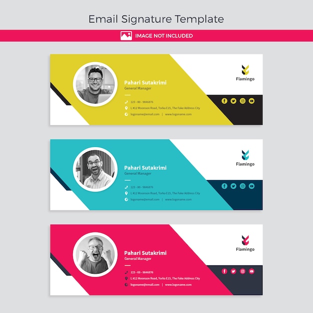 PSD email signature banner template isolated