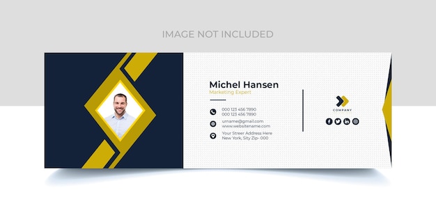 PSD email signature design for corporate company with creative shape psd template