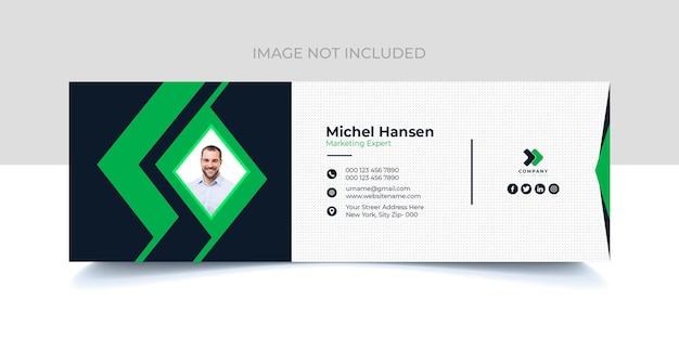 PSD email signature design for corporate company with creative shape psd template