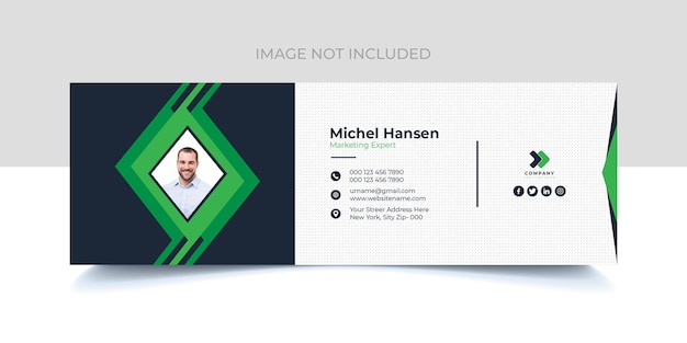 Email signature design for corporate company with creative shape psd template