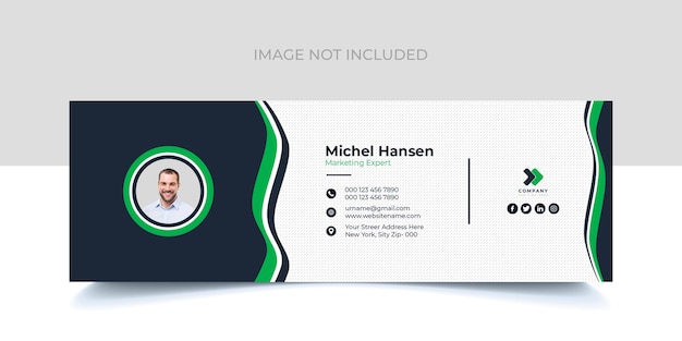 PSD email signature design for corporate company with creative shape psd template