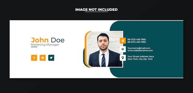 Email signature design template or email footer for personal and social media cover