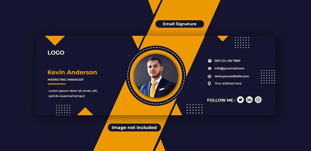 Design della firma e-mail con una moderna forma astratta