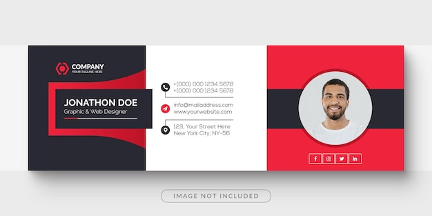 PSD email signature or email footer and personal facebook cover template