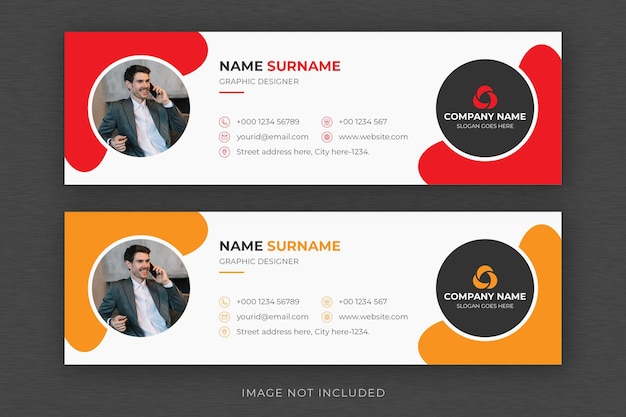 Email signature or email footer and personal social media facebook cover design template