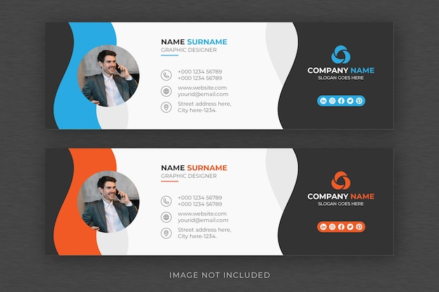 Email signature or email footer and personal social media facebook cover design template