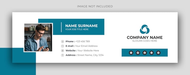 PSD firma e-mail o piè di pagina e-mail e modello di design della copertina facebook dei social media personali