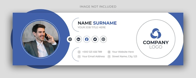 PSD email signature or email footer and personal social media facebook cover design template