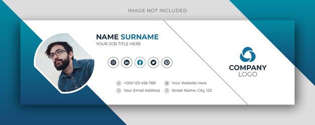 PSD email signature or email footer and personal social media facebook cover design template