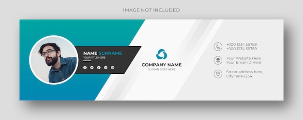 PSD email signature or email footer and personal social media facebook cover design template