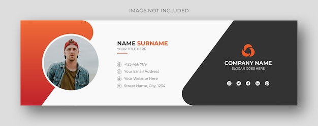 PSD email signature or email footer and personal social media facebook cover design template