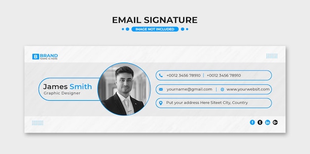 Email signature or email footer and personal social media facebook cover design template