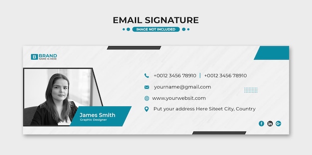 PSD email signature or email footer and personal social media facebook cover design template