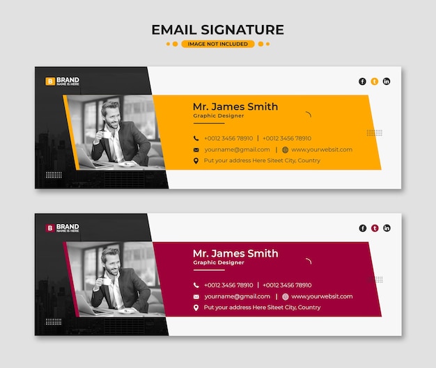 PSD email signature or email footer and personal social media facebook cover design template