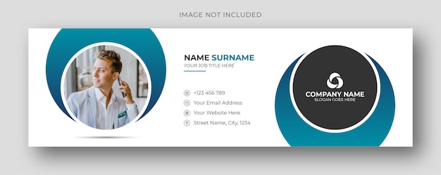 メールの署名またはメールのフッターとパーソナルソーシャルメディアのfacebookカバーデザインテンプレート