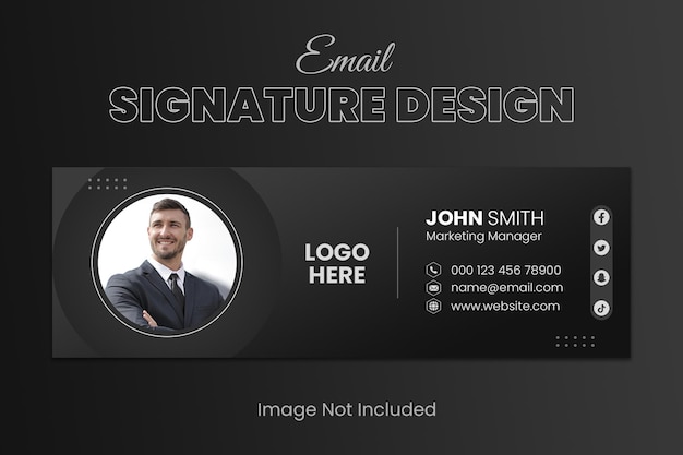 Email signature or personal social media cover design template