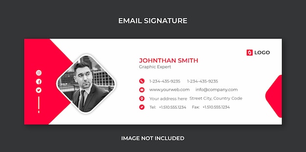 PSD email signature template design or email footer and personal social media cover template
