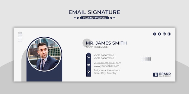 PSD email signature template design or email footer and personal social media cover