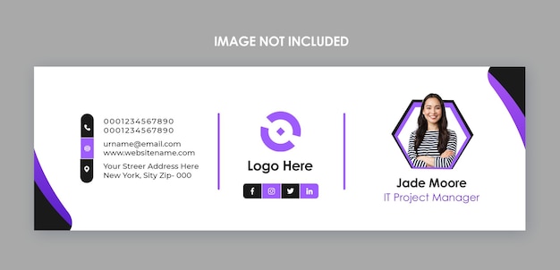Дизайн шаблона подписи электронной почты или шаблон личной обложки в социальных сетях