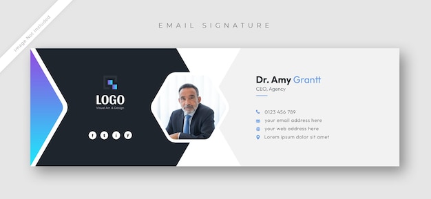 Email signature template design or personal social media cover