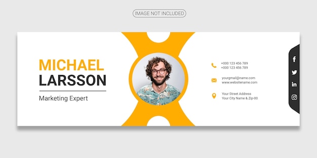 Email signature template or email footer and personal social media cover design