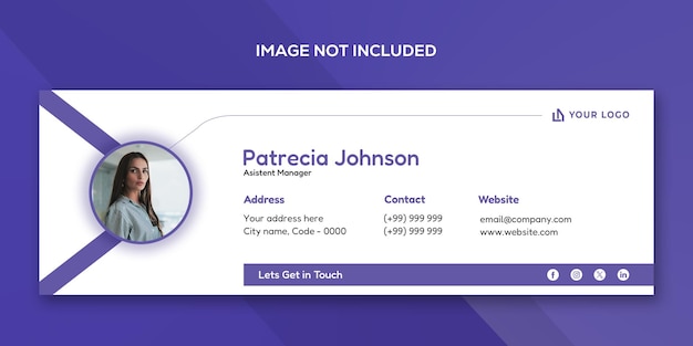 PSD email signature template or email footer and personal social media cover design