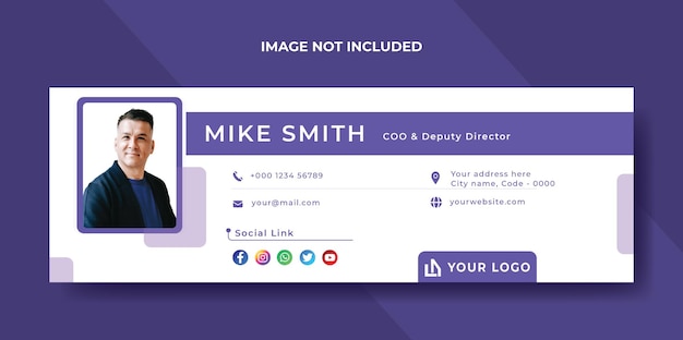 PSD email signature template or email footer and personal social media cover facebook design