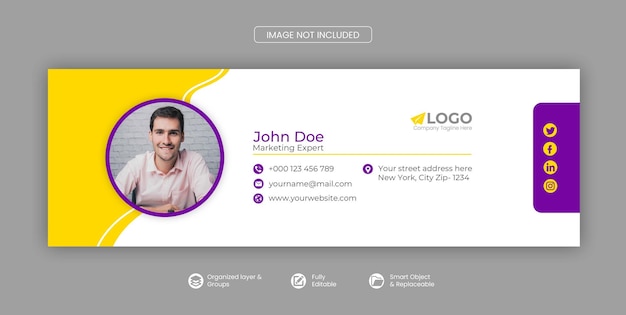 Email signature template email footer and personal social media cover premium psd