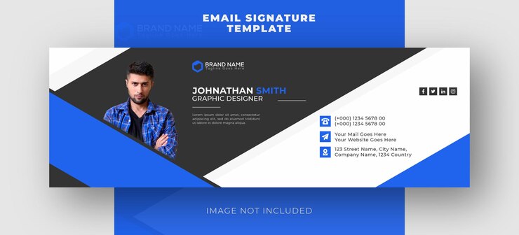 PSD email signature template or email footer social media cover banner design