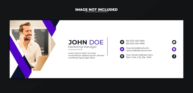 Email signature template or email footer and social media cover design