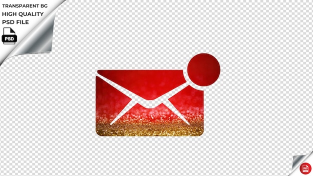 PSD email unread glitter gold and red paint psd transparent