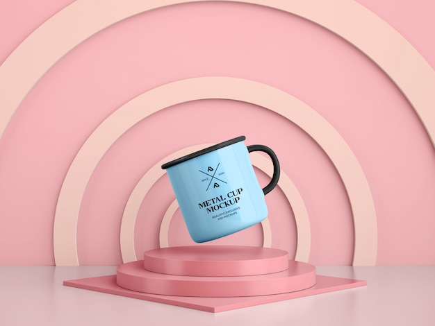 PSD emaille koffiemok cup mockup